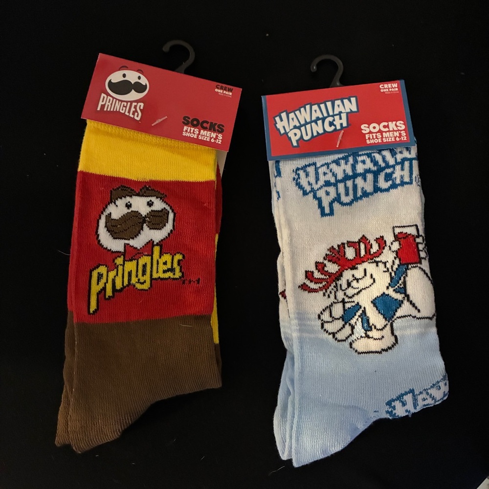 Pringle and Hawaiian Punch Men's Crew Socks - Yellow, Red, Brown, Blue